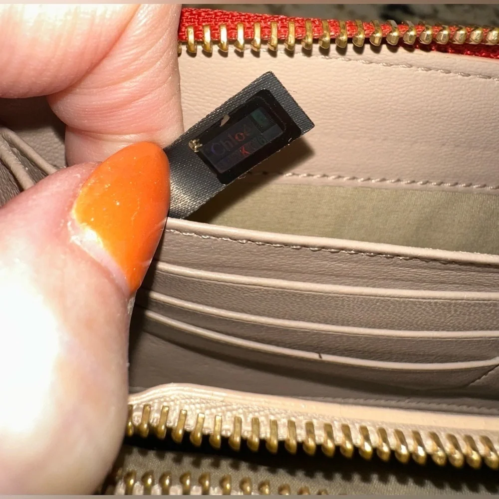 Classic Chloé Red Leather Front Pocket Continental Zip @ Wallet Gold Hardware